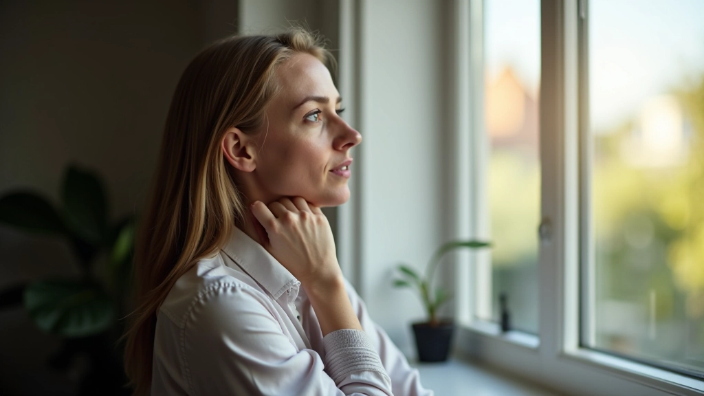 Contemplative moment during personal reflection and life coaching